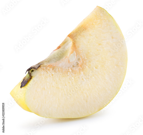 quince slice isolated on the white background