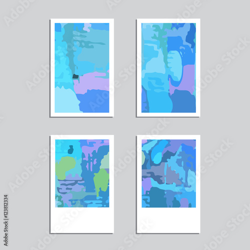 Artistic vector greeting cards design set. Colorful frame pattern texture, abstract template background for leaflet cover presentation, poster, invitation, placard, brochure, flyer, report, stationary