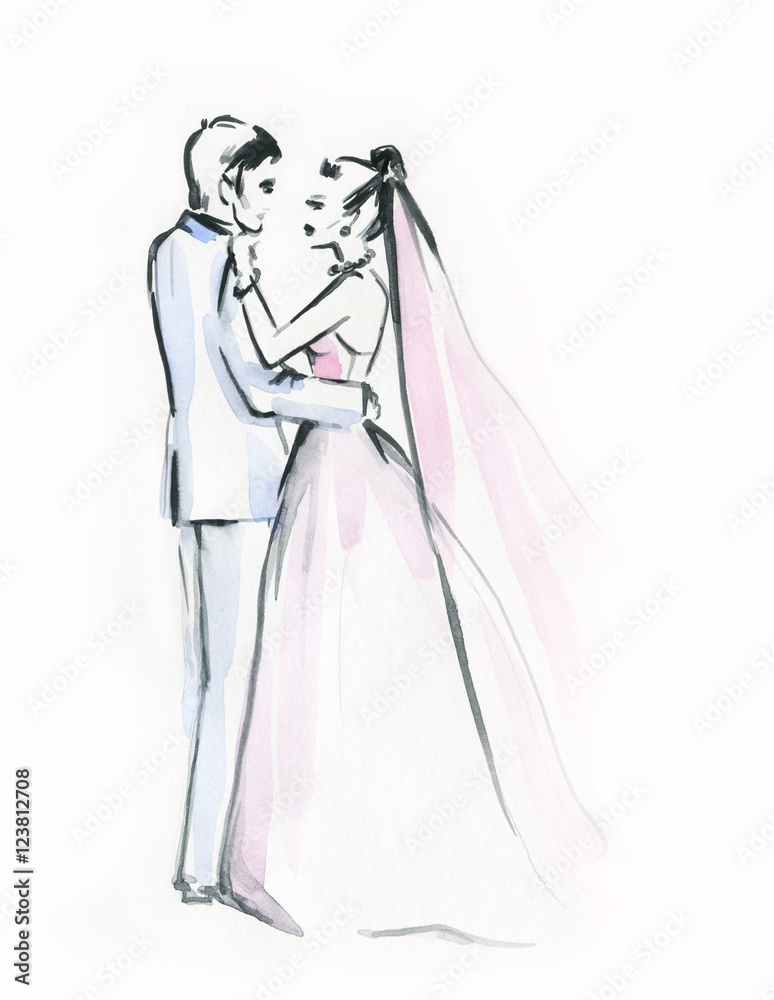 Elegant lady and man. Dance. Happy young lovers. Wedding ceremony Elegant lady and man. Dance. Happy young lovers. Wedding ceremony