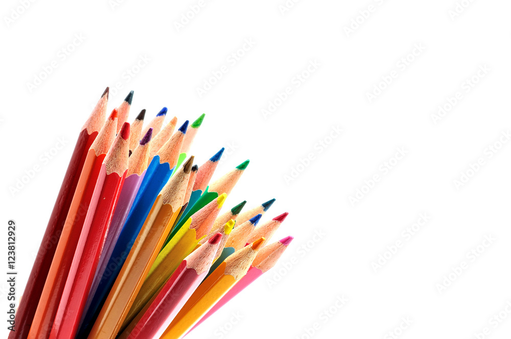 Colour Pencils isolated on white background Colour Pencils isolated on white background