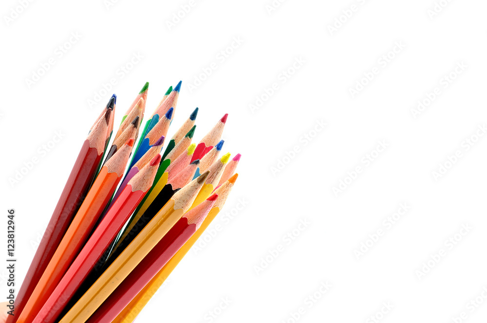 Colour Pencils isolated on white background