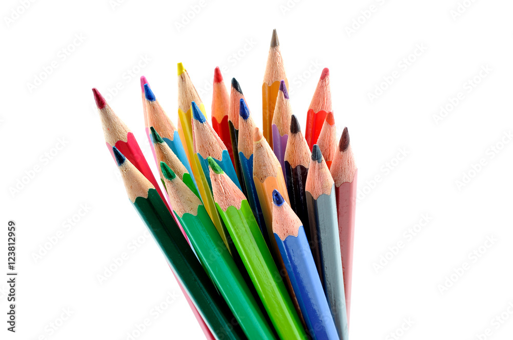 Colour Pencils isolated on white background Colour Pencils isolated on white background