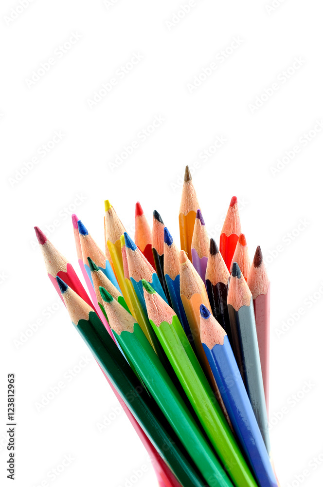 Colour Pencils isolated on white background Colour Pencils isolated on white background