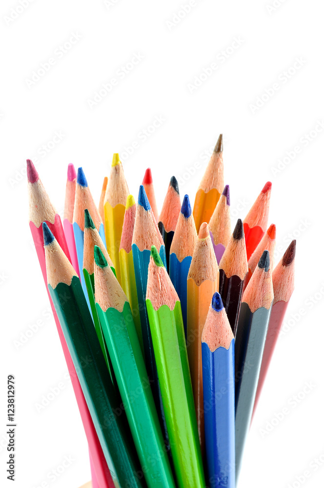 Colour Pencils isolated on white background Colour Pencils isolated on white background