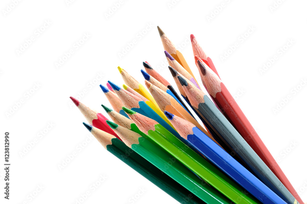 Colour Pencils isolated on white background Colour Pencils isolated on white background