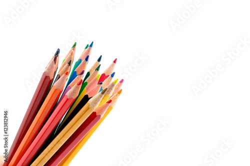 Colour Pencils isolated on white background