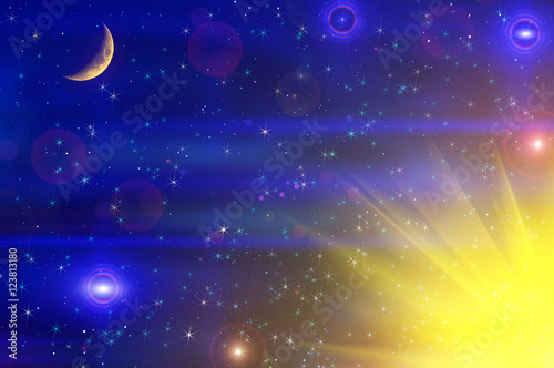 abstract stars sky moon background