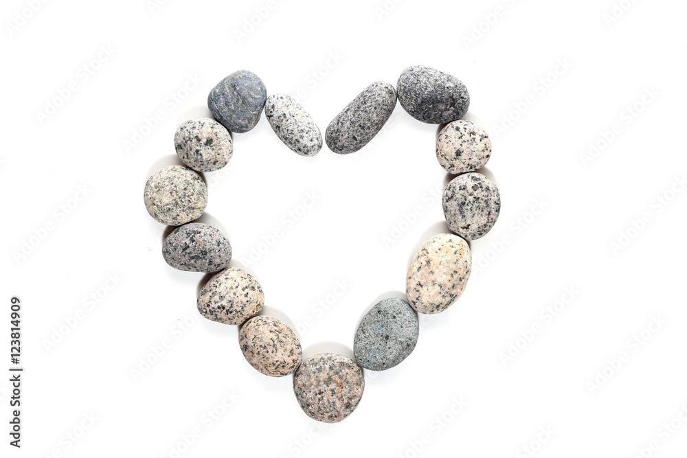 Pebble stone in heart shape Pebble stone in heart shape