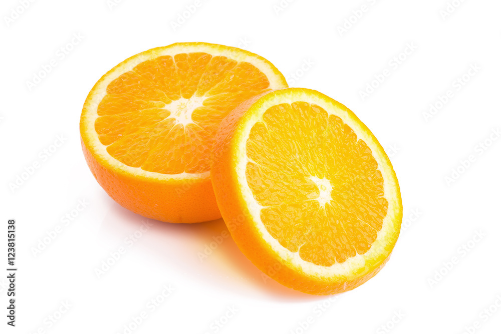 Orange fruit isolated on white background.