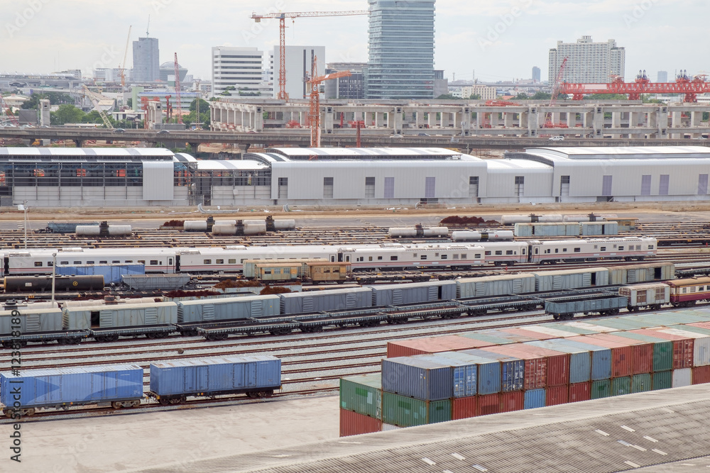Construction site / View of transportation in construction site. Construction site / View of transportation in construction site.