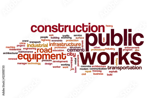 Slika na platnu Public works word cloud