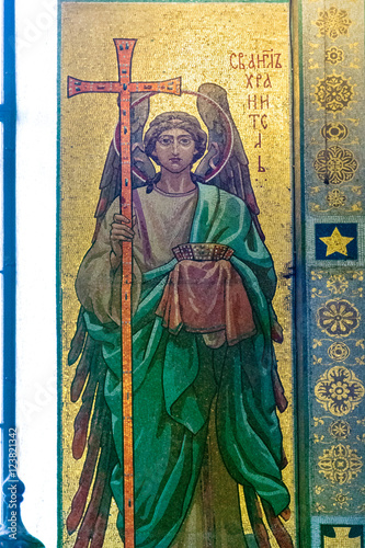 Tableau sur toile Church of the Savior on Spilled Blood. Guardian angel. Mosaic o