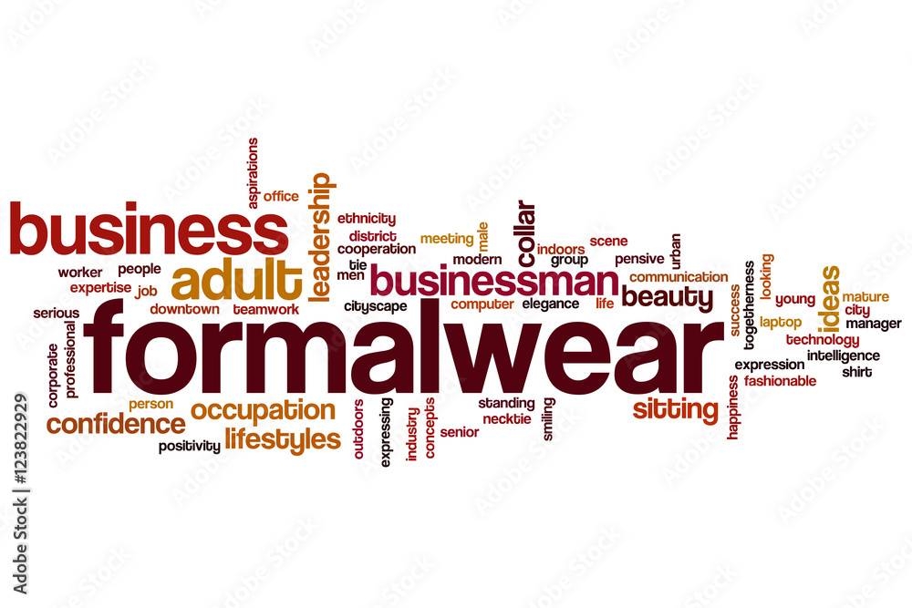 Formalwear word cloud