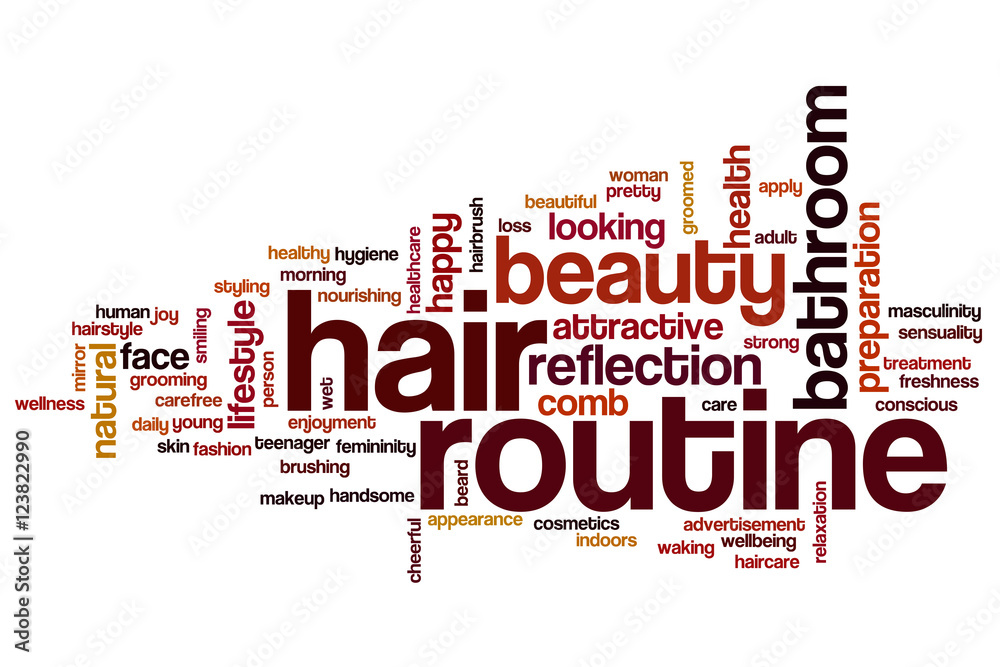 Hair routine word cloud