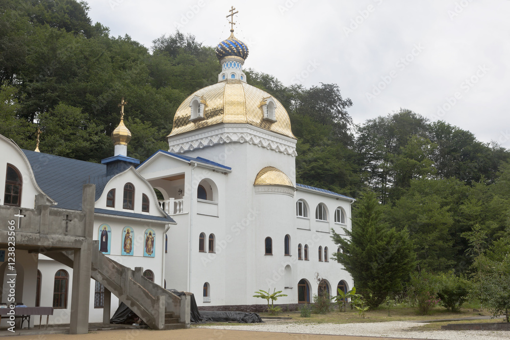 Temple of the Icon of Our Lady of the Most Holy Mother Superior of Mount Athos in the Trinity-Georgievsky female monastery in village Lesnoye, Adler district Krasnodar region, Russia