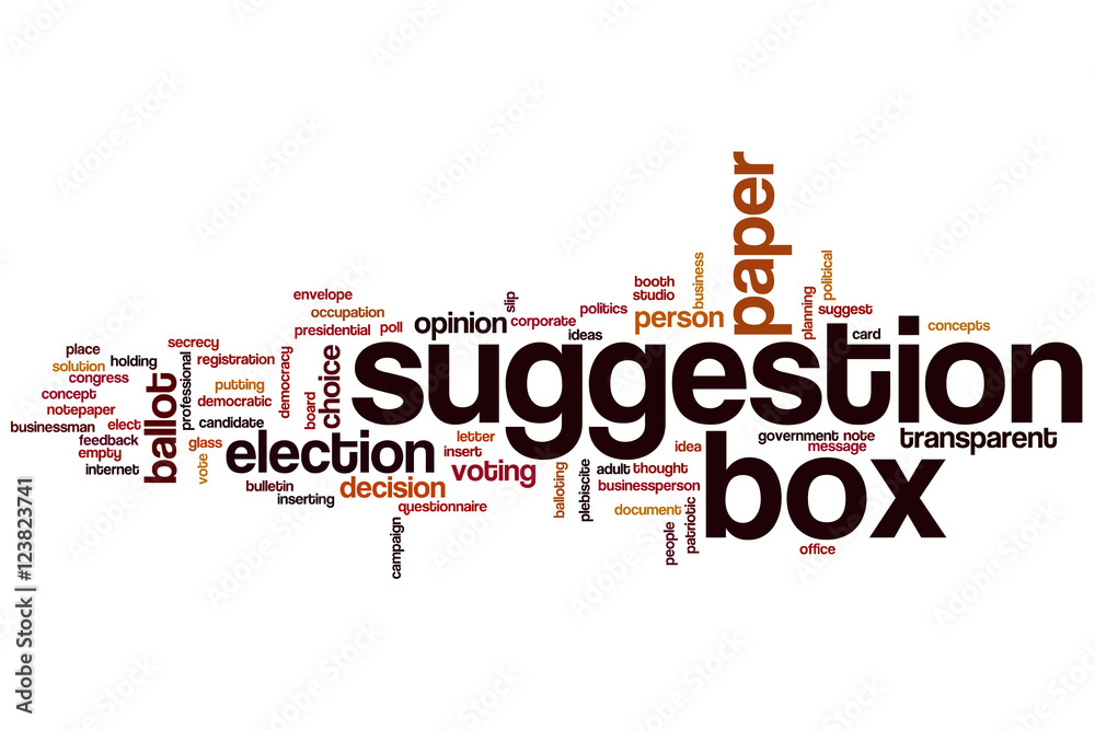 Suggestion box word cloud Suggestion box word cloud