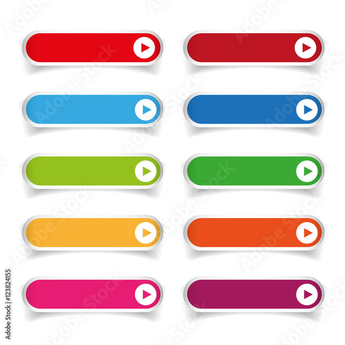Colorful long round buttons photo