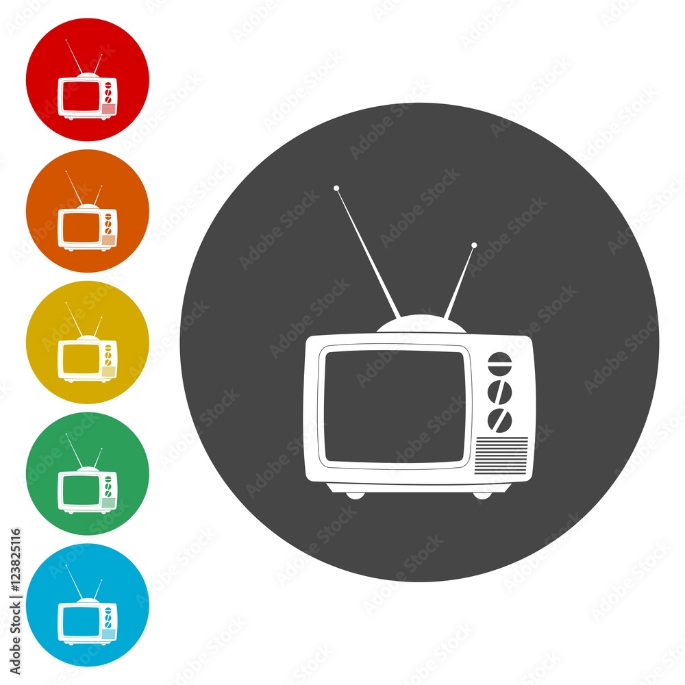 TV icon. Retro television symbol TV icon. Retro television symbol