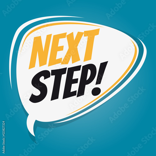 next step retro speech balloon