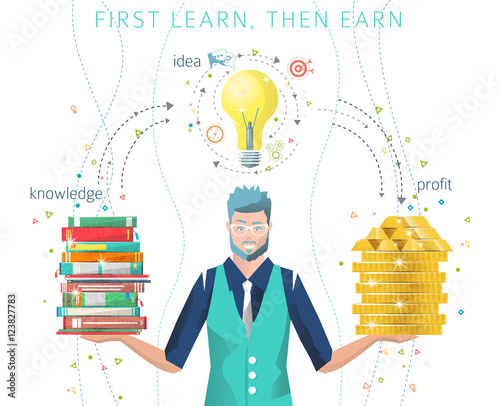 Business concept of  searching best idea to make money