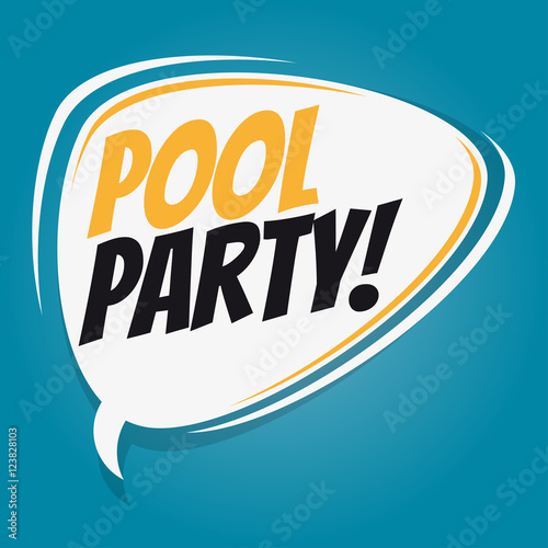 pool party retro speech balloon