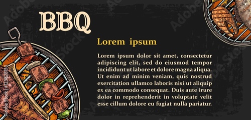 Restaurant menu template for Barbecue grill.