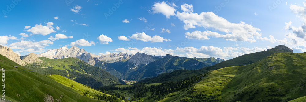 Dolomites alps, amazing panoramic landscape at Italian South Tyrol.