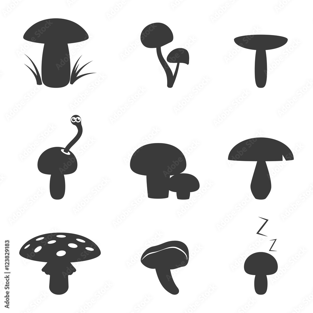 Mushrooms icons Mushrooms icons