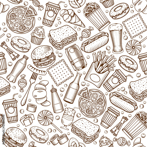 Fast Food seamless pattern