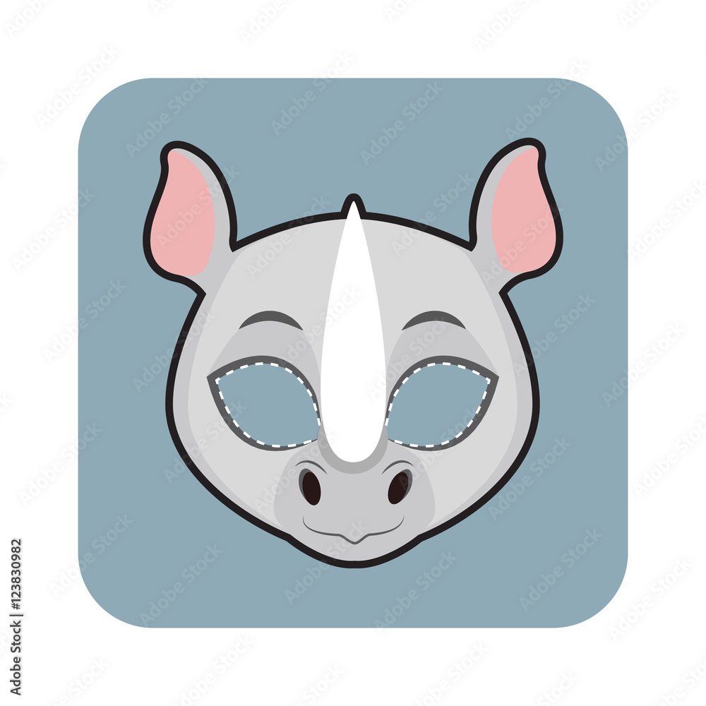 Rhino mask for Halloween and other festivities Rhino mask for Halloween and other festivities