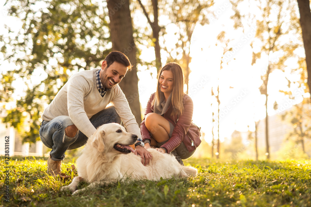 Fototapeta premium Spending time with dog