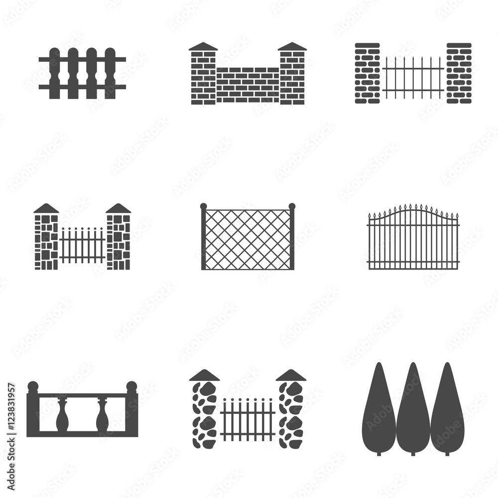 Fototapeta premium Fence icon set