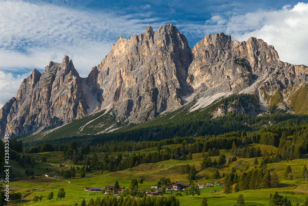 The village in the Dolomites, Italy
