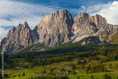 The village in the Dolomites, Italy