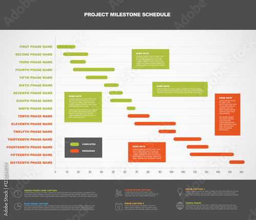 Vector project timeline gantt graph