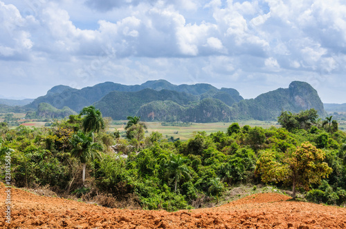 View of the rock formations in Vinales Valley  Cuba