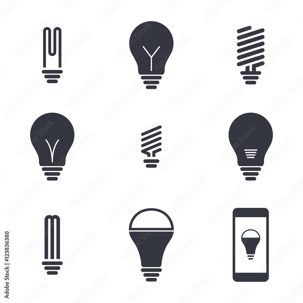 Lightbulbs icons Lightbulbs icons