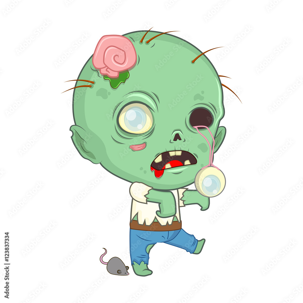 Obraz premium Cute Halloween zombie illustration