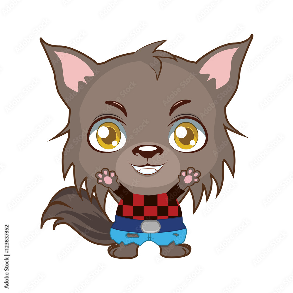 Cute Halloween werewolf illustration