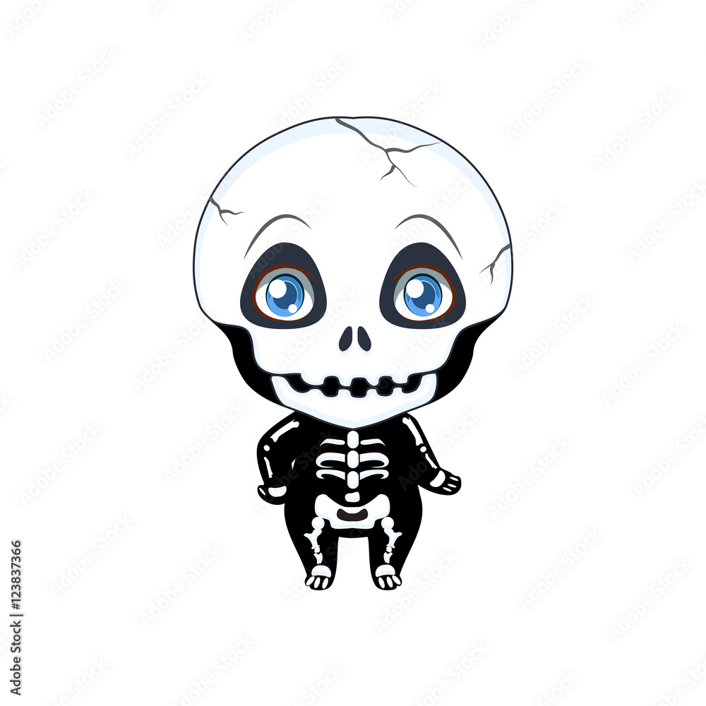 Cute Halloween skeleton illustration