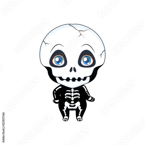 Cute Halloween skeleton illustration