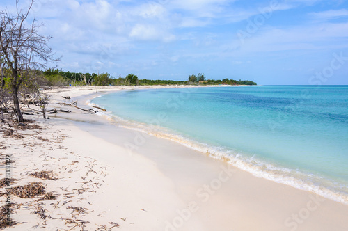 White sand beach on Cayo Levisa Island in Cuba photo