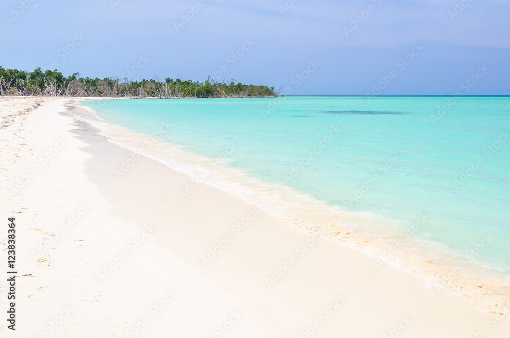 Secluded white sand beach in Cayo Levisa Island in Cuba Secluded white sand beach in Cayo Levisa Island in Cuba