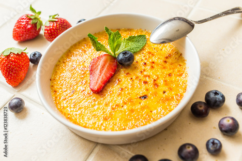 Creme Brulee in cup photo