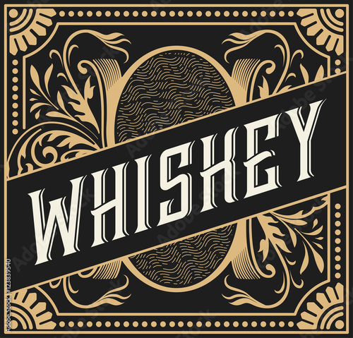 Vintage badge for whiskey packing