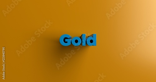 Gold - 3D rendered colorful headline illustration. Can be used for an online banner ad or a print postcard.