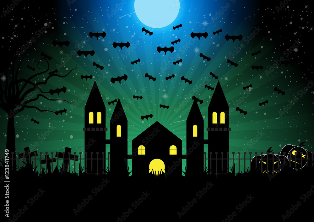 Halloween night background illustration