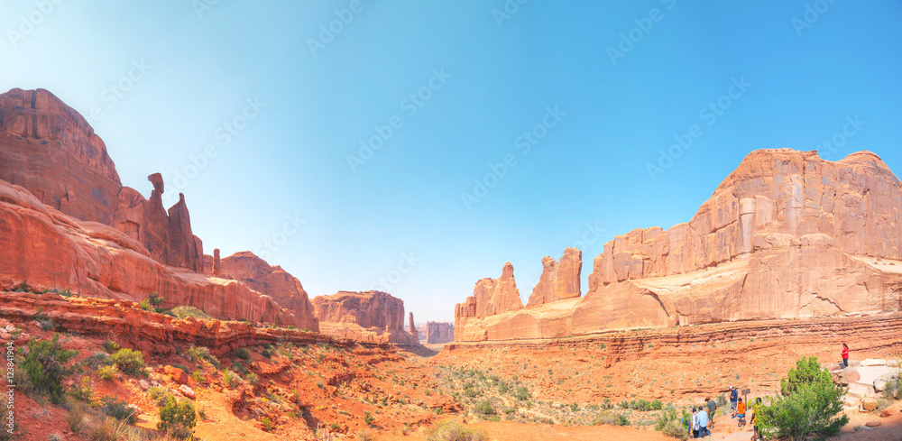 Park Avenue overview at the Arches National park in Utah, USA