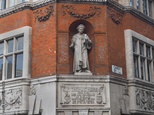 Memorial to Sir Thomas More, unjustly executed by King Henry VIII, behind the Royal Courts of Justice, London photo