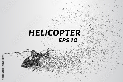 The helicopter of the particles. The helicopter breaks down into small molecules.